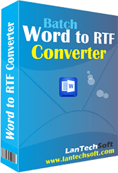 Helps convert format of MS word files from DOT, DOCX, DOC and DOCM to RTF.
