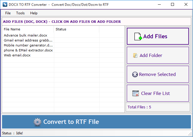 Docx to RTF Converter