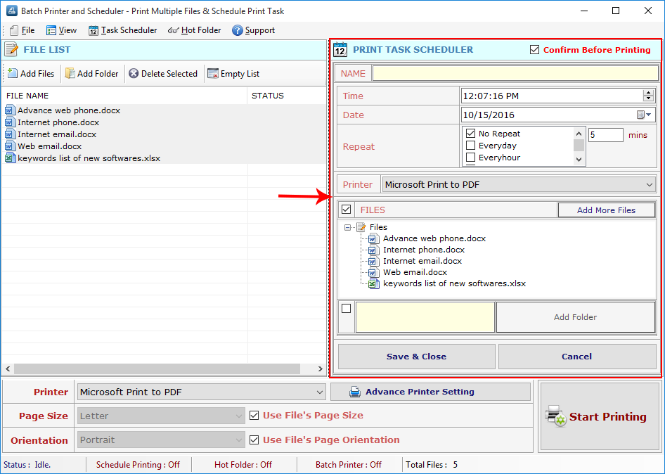 Batch Printer and Scheduler