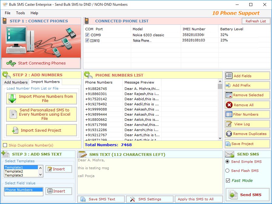 Bulk SMS Caster Professional