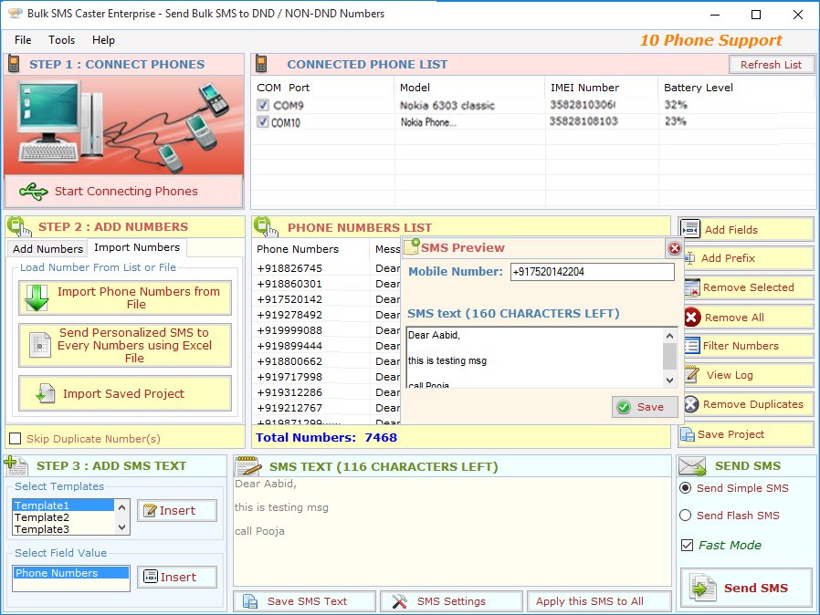 Bulk SMS Caster Professional