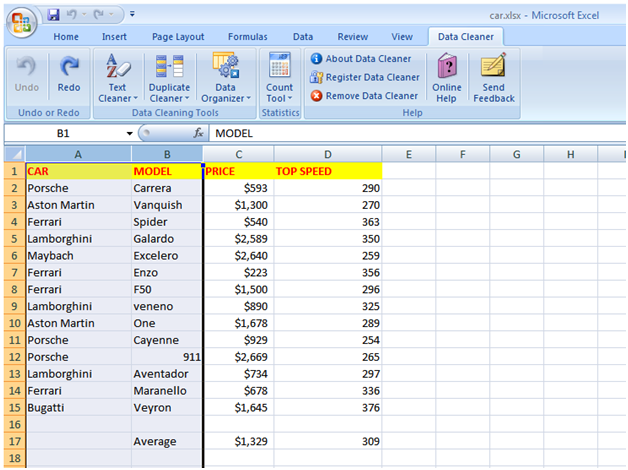 Excel Data Cleaner