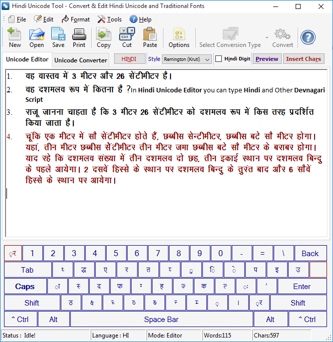 hindi unicode tool